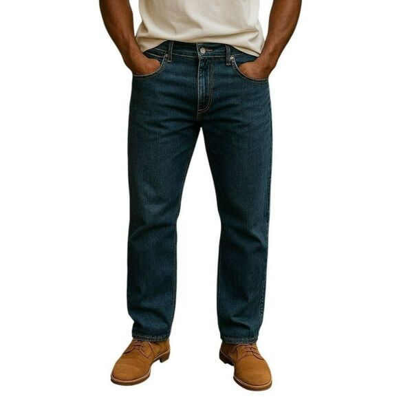 NEW Levi 559 Jeans W 36 L 34 Blue Denim Relaxed Straight Leg Mens Deep Pockets - Picture 1 of 10
